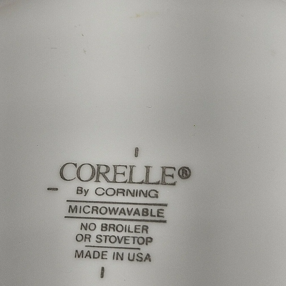 Corelle Callaway Ivy Green Rim White Swirl Soup Cereal Bowls Set of 3 USA
